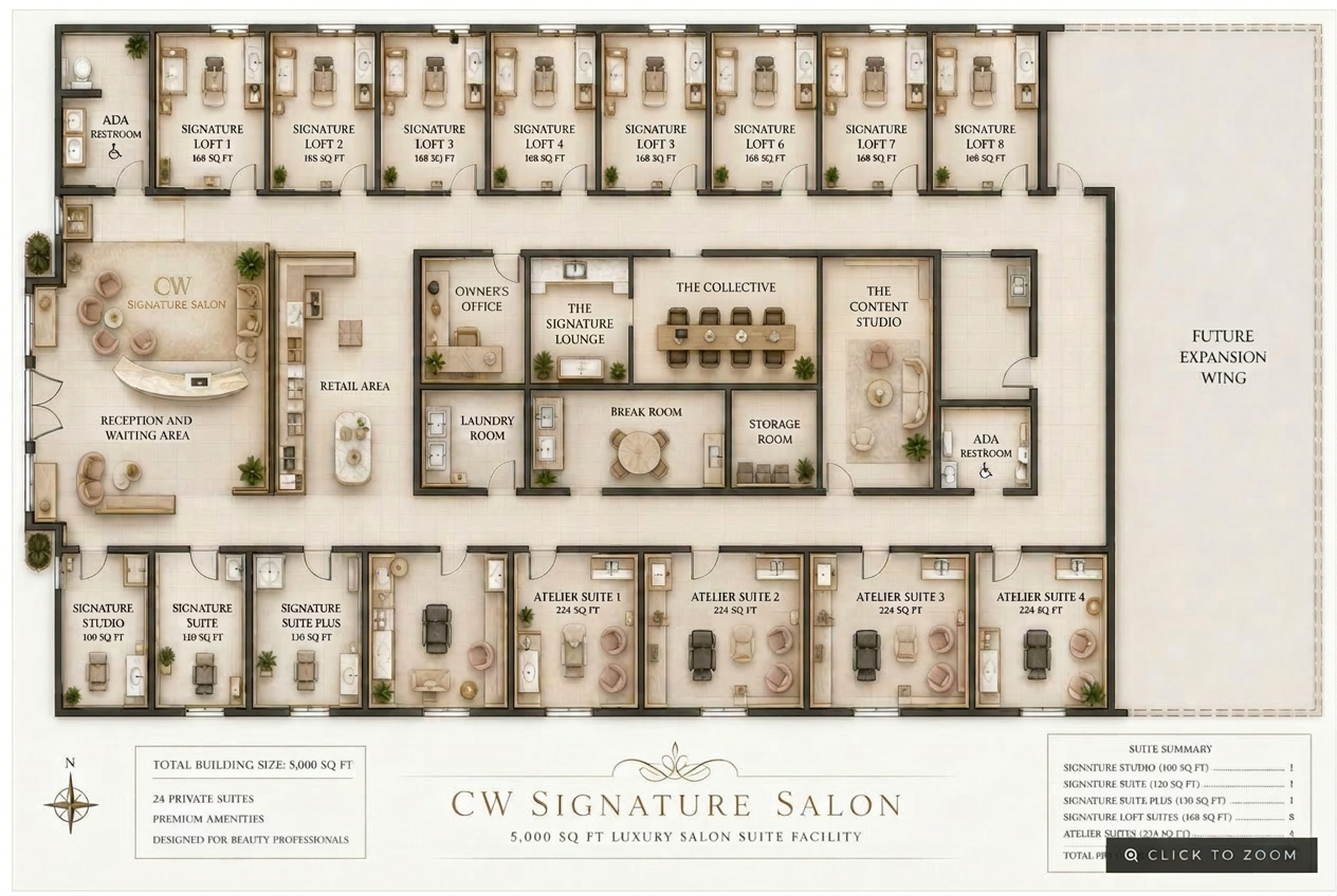 CW Signature Salon facility floor plan